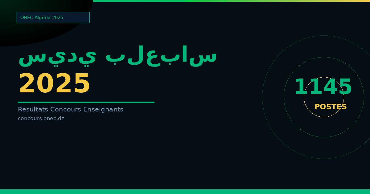 نتائج مسابقة الأساتذة 2025 ولاية سيدي بلعباس — 1145 منصب (ابتدائي، متوسط، ثانوي)