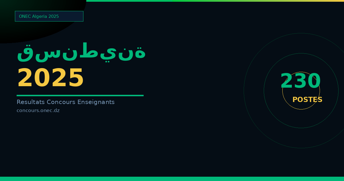 نتائج مسابقة الأساتذة 2025 قسنطينة — الطور الابتدائي (230 منصب)