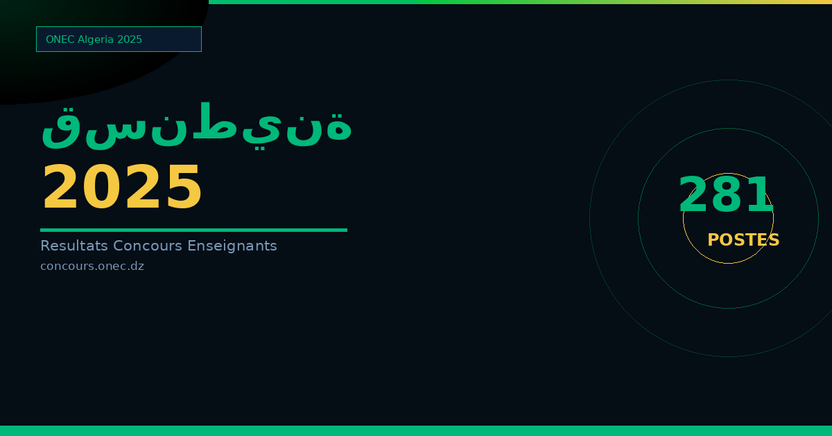 نتائج مسابقة الأساتذة 2025 قسنطينة — الطور المتوسط (281 منصب)