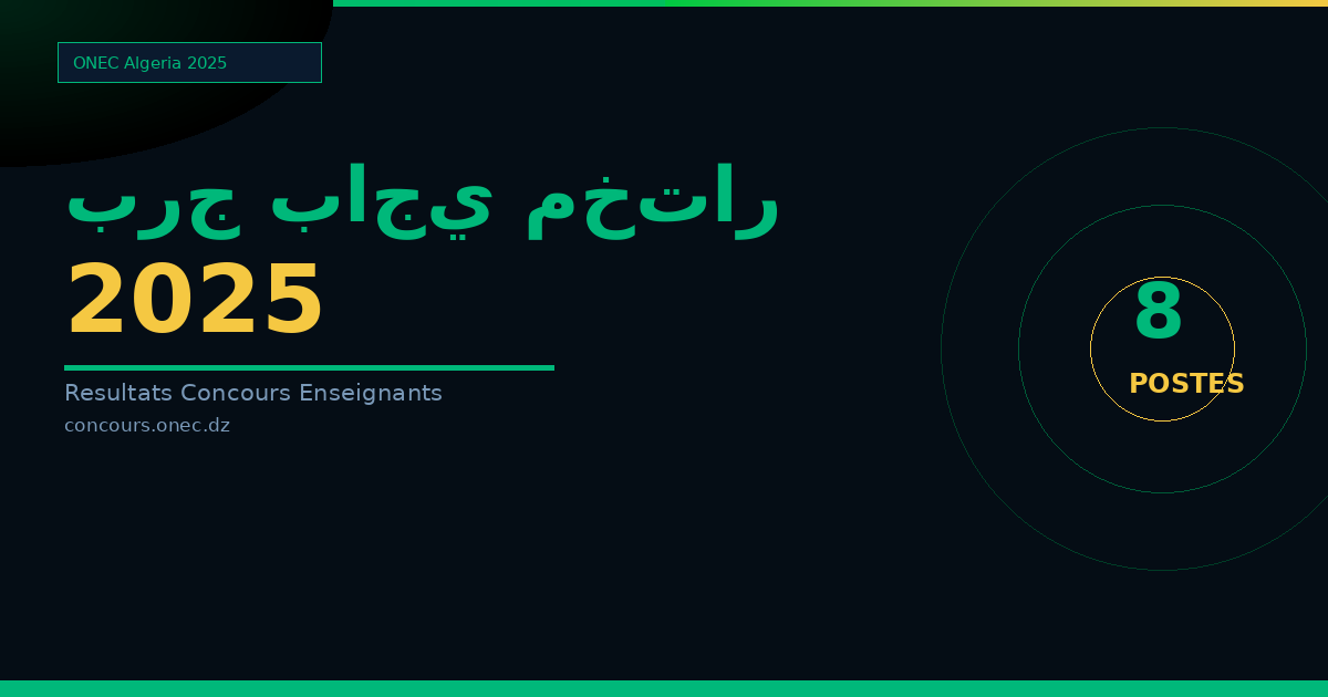 نتائج مسابقة الأساتذة 2025 برج باجي مختار — الطور الثانوي (8 منصب)