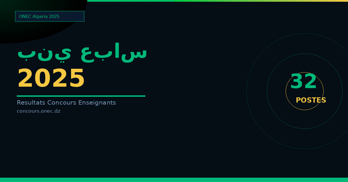 نتائج مسابقة الأساتذة 2025 بني عباس — الطور الثانوي (32 منصب)