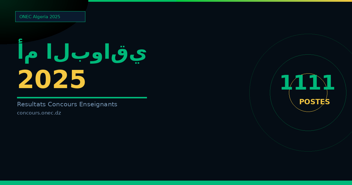 نتائج مسابقة الأساتذة 2025 ولاية أم البواقي — 1111 منصب (ابتدائي، متوسط، ثانوي)